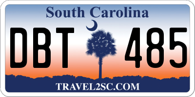 SC license plate DBT485