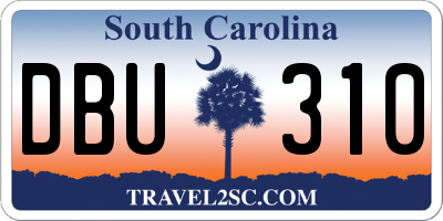 SC license plate DBU310