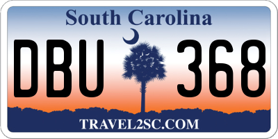 SC license plate DBU368
