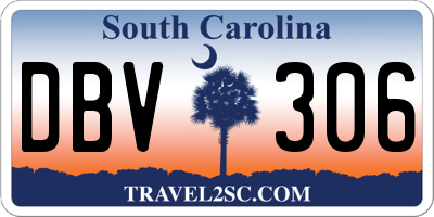 SC license plate DBV306