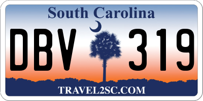 SC license plate DBV319