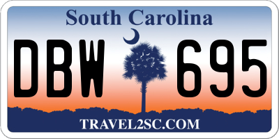 SC license plate DBW695