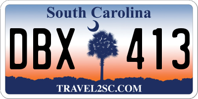 SC license plate DBX413