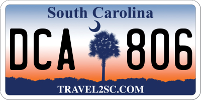 SC license plate DCA806