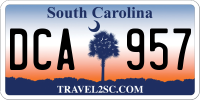 SC license plate DCA957