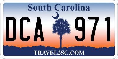 SC license plate DCA971