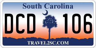 SC license plate DCD106