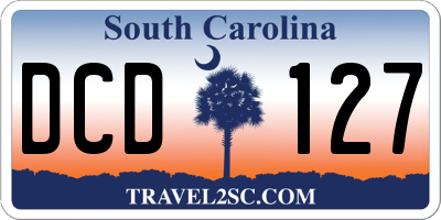 SC license plate DCD127