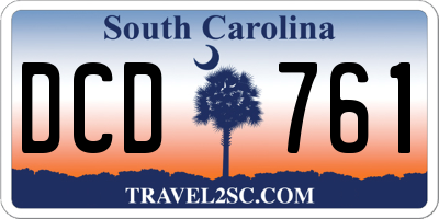 SC license plate DCD761