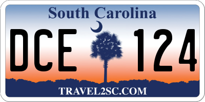SC license plate DCE124