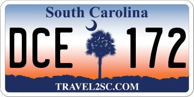 SC license plate DCE172