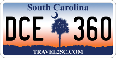 SC license plate DCE360