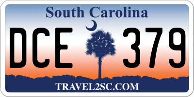 SC license plate DCE379