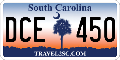 SC license plate DCE450