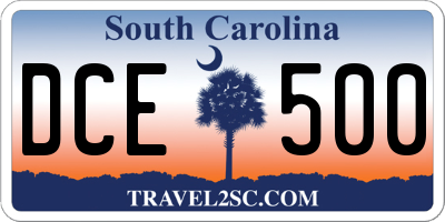 SC license plate DCE500