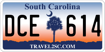 SC license plate DCE614