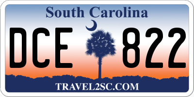 SC license plate DCE822