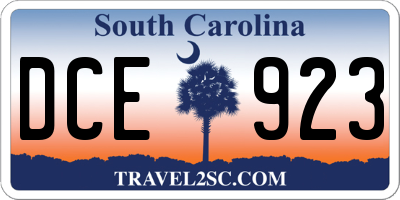 SC license plate DCE923