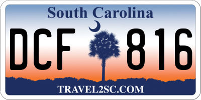 SC license plate DCF816