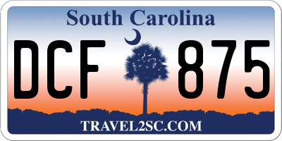 SC license plate DCF875