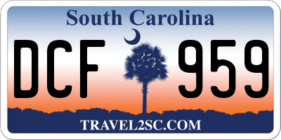 SC license plate DCF959
