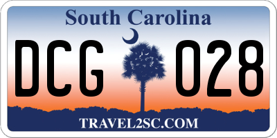 SC license plate DCG028