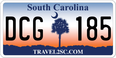 SC license plate DCG185