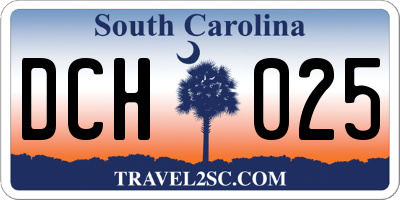 SC license plate DCH025