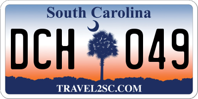 SC license plate DCH049