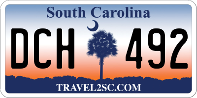 SC license plate DCH492