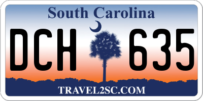 SC license plate DCH635