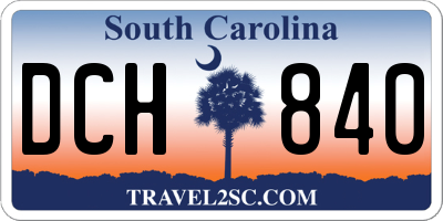 SC license plate DCH840