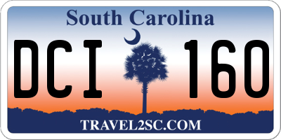 SC license plate DCI160