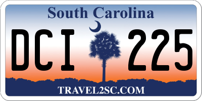 SC license plate DCI225