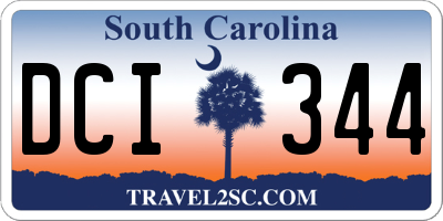 SC license plate DCI344