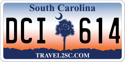 SC license plate DCI614