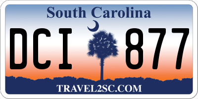 SC license plate DCI877