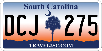 SC license plate DCJ275
