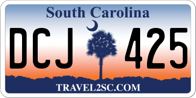 SC license plate DCJ425