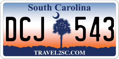 SC license plate DCJ543