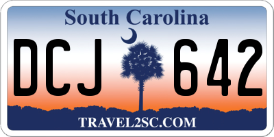 SC license plate DCJ642