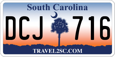 SC license plate DCJ716
