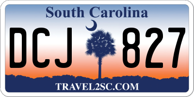 SC license plate DCJ827