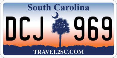 SC license plate DCJ969