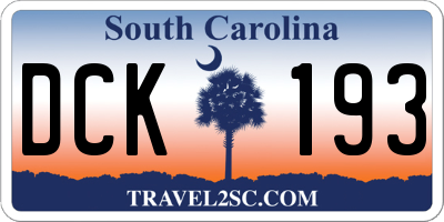 SC license plate DCK193