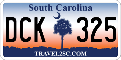 SC license plate DCK325