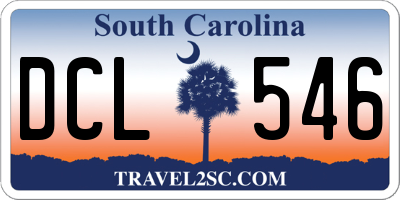 SC license plate DCL546
