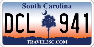 SC license plate DCL941