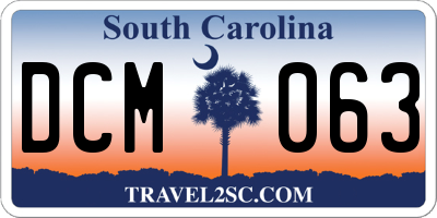 SC license plate DCM063
