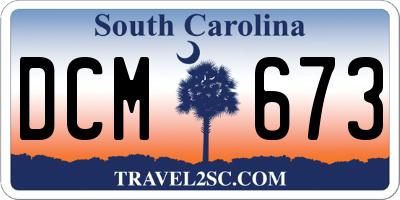 SC license plate DCM673